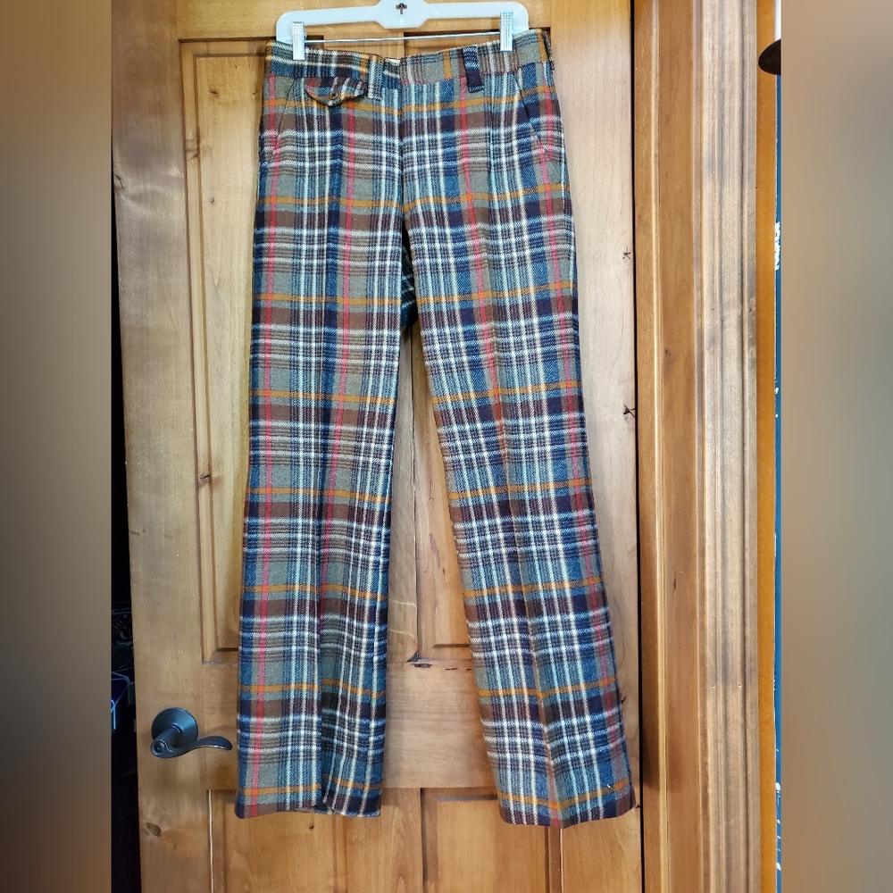 Vintage Men's Plaid Wool Slacks Size 32x31